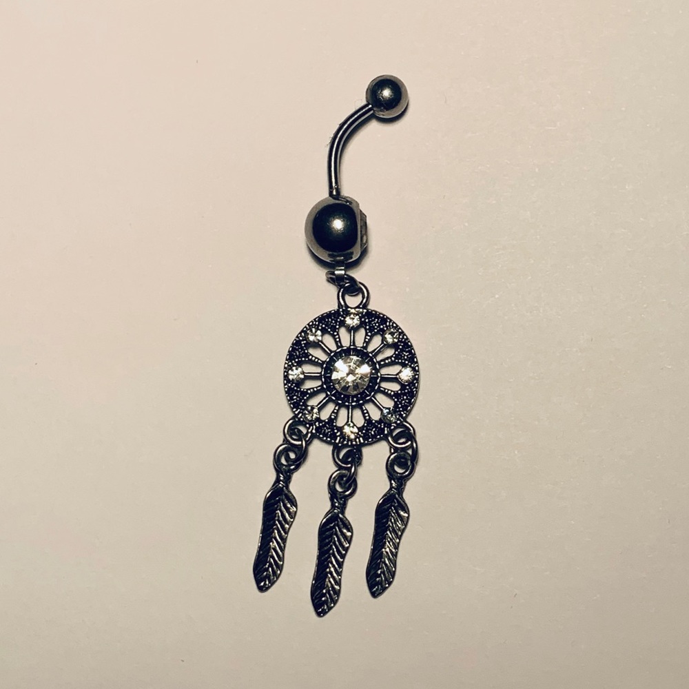 Dangling Dreamcatcher Belly Button Ring
